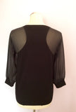 Karen Millen Black Sheer Sleeve Jumper Size 3 UK 12/14 - Whispers Dress Agency - Womens Knitwear - 2