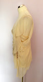 KAREN MILLEN CREAM SILK BUTTERFLY PRINT TOP SIZE 14 - Whispers Dress Agency - Sold - 2