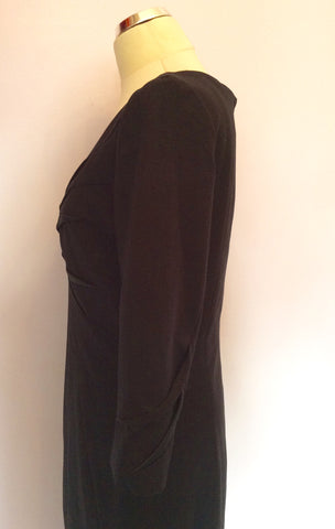 KAREN MILLEN BLACK SILK TRIM OCCASION PENCIL DRESS SIZE 16 - Whispers Dress Agency - Sold - 4