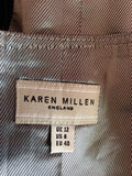 Karen Millen Charcoal Grey Pinstripe Wool Waistcoat Size 12 - Whispers Dress Agency - Sold - 4