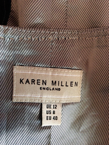 Karen Millen Charcoal Grey Pinstripe Wool Waistcoat Size 12 - Whispers Dress Agency - Sold - 4