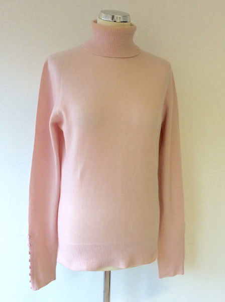 THE CASHMERE COLLECTION PALE PINK POLONECK JUMPER SIZE 16 - Whispers Dress Agency - Sold - 1