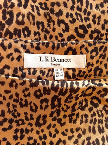 LK Bennett Leopard Print Silk Skirt Size 14 - Whispers Dress Agency - Sold - 2