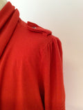 KAREN MILLEN RED WOOL BLEND CARDIGAN SIZE 4 UK 12/14 - Whispers Dress Agency - Sold - 2