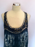 MONSOON BLUE & WHITE TIE DYE COTTON SUNDRESS SIZE L - Whispers Dress Agency - Sold - 2