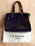 LK BENNETT DARK BLUE PATENT LEATHER LARGE TOTE BAG - Whispers Dress Agency - Sold - 5