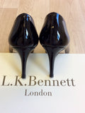 LK BENNETT FLORETE BLACK PATENT LEATHER HEELS SIZE 6/39 - Whispers Dress Agency - Sold - 4