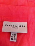 Karen Millen Coral Orange Silk & Cotton Smock Top Size 12 - Whispers Dress Agency - Sold - 5