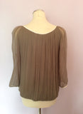 MINT VELVET KHAKI & WHITE EMBROIDERED TOP SIZE 10 - Whispers Dress Agency - Sold - 3