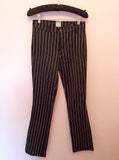 Moschino Jeans Black & White Pinstripe Trouser Suit Size 10/12 - Whispers Dress Agency - Sold - 4