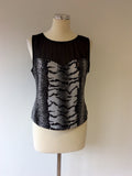 JOSEPH RIBKOFF BLACK & WHITE PRINT TOP & JACKET SIZE 16 - Whispers Dress Agency - Sold - 6