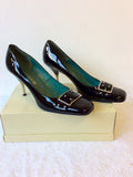 MARTINI OSVALDO ITALIAN BLACK PATENT LEATHER HEELS SIZE 7/40 - Whispers Dress Agency - Sold - 3