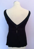 TED BAKER BLACK BEADED & SILK TRIM SLEEVELESS TOP SIZE 2 UK 10 - Whispers Dress Agency - Womens Tops - 2