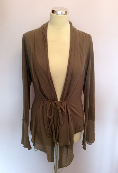 SANDWICH BROWN TIE FRONT COTTON TOP SIZE L - Whispers Dress Agency - Womens Tops - 1