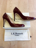 LK BENNETT SHILO BORDEAUX PATENT LEATHER HEELS SIZE 7/40 - Whispers Dress Agency - Sold - 3