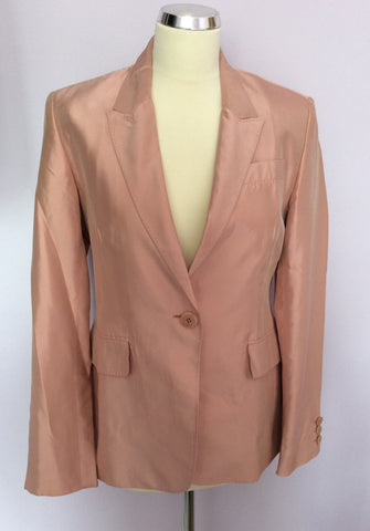 KAREN MILLEN SALMON PINK JACKET & SKIRT SUIT SIZE 12 - Whispers Dress Agency - Womens Suits & Tailoring - 2