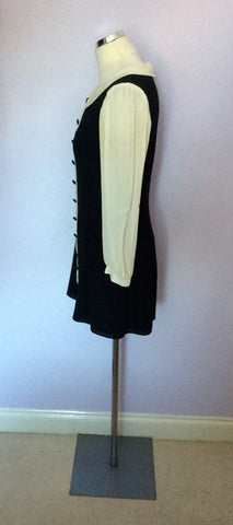 Temperley Black & Cream Silk Dress Size 10 - Whispers Dress Agency - Womens Dresses - 3