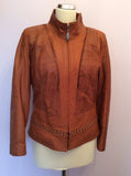 Roberto Cavalli Tan Brown Soft Leather Fur Trim Collar Jacket Size 44 UK 12 - Whispers Dress Agency - Sold - 9