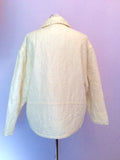 Vintage Naf Naf Ivory Silk Quilted Jacket Size XL - Whispers Dress Agency - Sold - 2