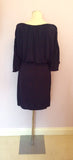 Temperley Dark Blue Batwing Sleeve Dress Size 10 - Whispers Dress Agency - Womens Dresses - 4