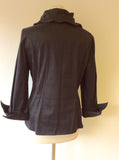 JOSEPH RIBKOFF BLACK FRILL TRIM EVENING SHIRT/JACKET SIZE 14 - Whispers Dress Agency - Womens Shirts & Blouses - 3