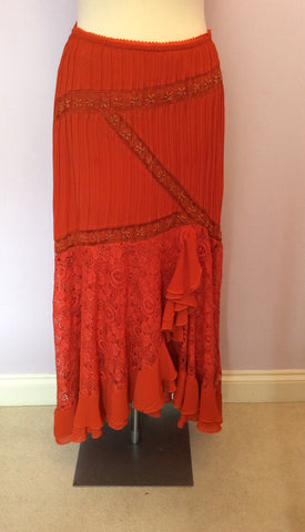 WISH ORANGE LACE CARDIGAN & LONG SKIRT SUIT SIZE M/L - Whispers Dress Agency - Womens Suits & Tailoring - 5