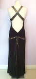 Sousourada Designs By Penny Black Beaded & Sequin Trim Long Evening Dress Size XL - Whispers Dress Agency - Womens Dresses - 4