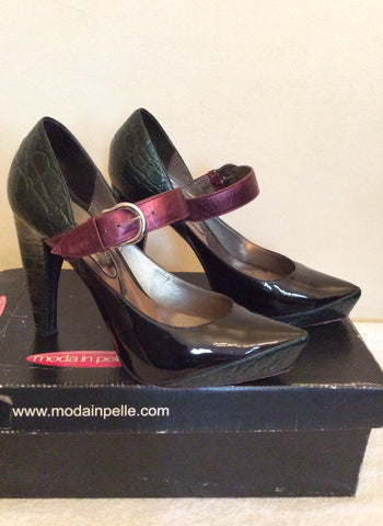 Moda In Pelle Pink, Black & Green Mary Jane Heels Size 6/39 - Whispers Dress Agency - Sold - 2