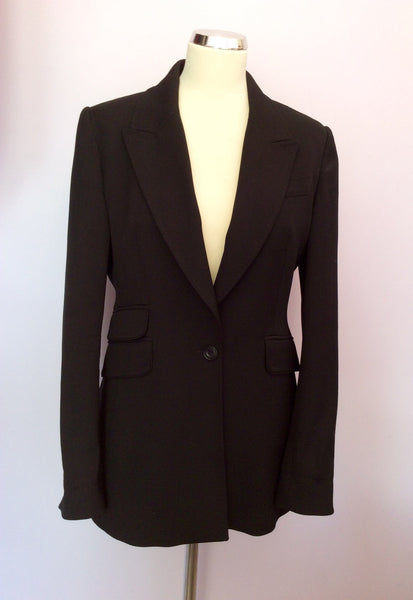 Karen Millen Black Wool Blend Jacket Size 12 - Whispers Dress Agency - Sold - 1