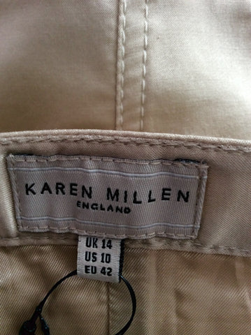 Karen Millen Pale Gold Satin Waistcoat Top Size 14 - Whispers Dress Agency - Sold - 4