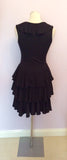 Temperley Black Silk, Merino Wool & Cashmere Tiered Dress Size M - Whispers Dress Agency - Womens Dresses - 5
