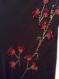 Laura Ashley Black Silk With Red Floral Beading Trim Skirt Size 18 - Whispers Dress Agency - Sold - 2