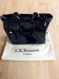 LK BENNETT DARK BLUE PATENT LEATHER LARGE TOTE BAG - Whispers Dress Agency - Sold - 2