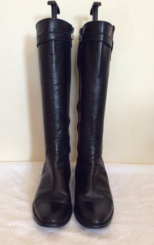 Nic Dean Black Buckle Trim Leather Boots Size 4/37 - Whispers Dress Agency - Womens Boots - 3