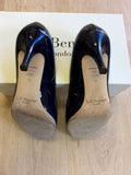 LK BENNETT SABIRA NAVY PATENT LEATHER HEELS SIZE 6/39 - Whispers Dress Agency - Sold - 5