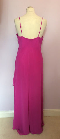 ROMAN ORIGINALS HOT PINK LONG EVENING DRESS SIZE 14 - Whispers Dress Agency - Womens Dresses - 4