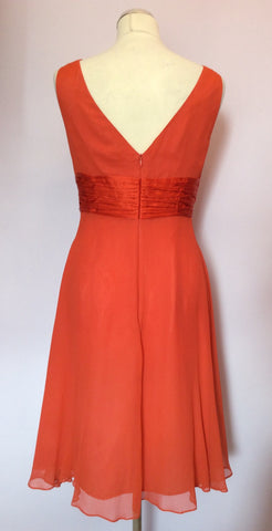 LK Bennett Orange Silk Dress Size 12 - Whispers Dress Agency - Sold - 2