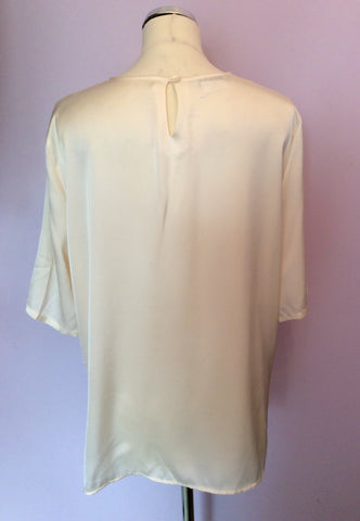 Vintage Jaeger Ivory Satin Blouse Size L - Whispers Dress Agency - Sold - 2