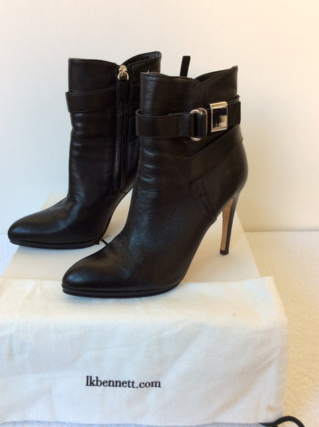 LK BENNETT HOLBORN BLACK LEATHER ANKLE BOOT SIZE 6/39 - Whispers Dress Agency - Sold - 1