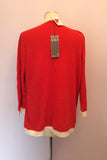 Brand New Marks & Spencer Red & White Trim Cardigan Size 18 - Whispers Dress Agency - Womens Knitwear - 2