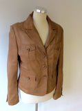 DUMANNI TAN SOFT LEATHER JACKET SIZE XL - Whispers Dress Agency - Womens Coats & Jackets - 2