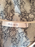 Brand New Reiss Cream & Black Lace Print Silk Blouse Size 14 - Whispers Dress Agency - Sold - 4