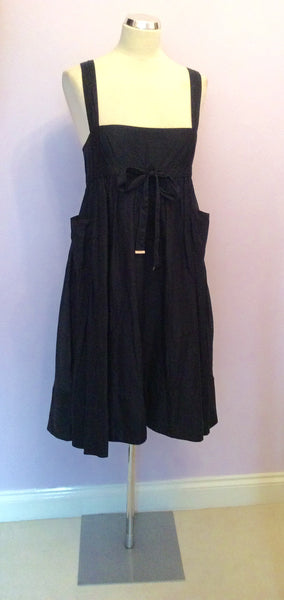 Burberry Black Cotton Summer Dress Size 10 - Whispers Dress Agency - Sold - 1