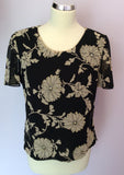 JACQUES VERT BLACK & CREAM PRINT FLORAL TOP & LONG SKIRT SIZE 10/12 - Whispers Dress Agency - Womens Suits & Tailoring - 2