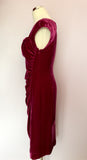 LK Bennett Dark Pink Velvet Tina Pencil Dress Size 14 - Whispers Dress Agency - Sold - 4