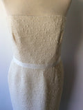 JAEGER IVORY STRAPLESS PENCIL DRESS SIZE 12 - Whispers Dress Agency - Womens Dresses - 2