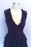 Temperley Black Silk, Merino Wool & Cashmere Tiered Dress Size M - Whispers Dress Agency - Womens Dresses - 2