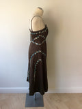 COAST KHAKI EMBROIDERED & SEQUIN TRIM STRAPPY/ STRAPLESS DRESS SIZE 12 - Whispers Dress Agency - Womens Dresses - 3