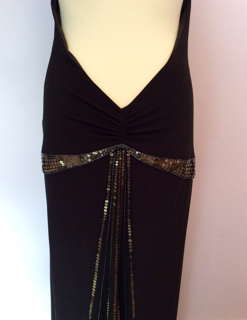 Sousourada Designs By Penny Black Beaded & Sequin Trim Long Evening Dr ...