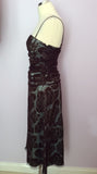 Coast Brown Net & Pale Green Sequinned Silk Bustier & Skirt Suit Size 10/12 - Whispers Dress Agency - Womens Special Occasion - 3